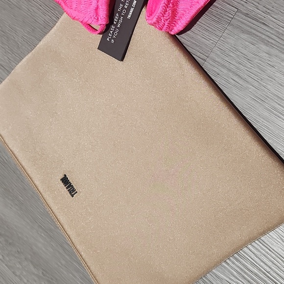 Hot pink thread swim set with bonus bag high waist bottoms string top - Picture 5 of 7